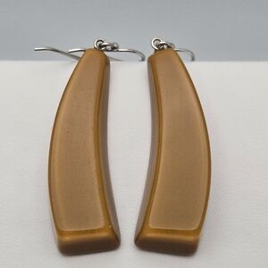 ZSISKA Brown Resin Bead Earrings 925 Sterling Silver Emocion Collection 2”